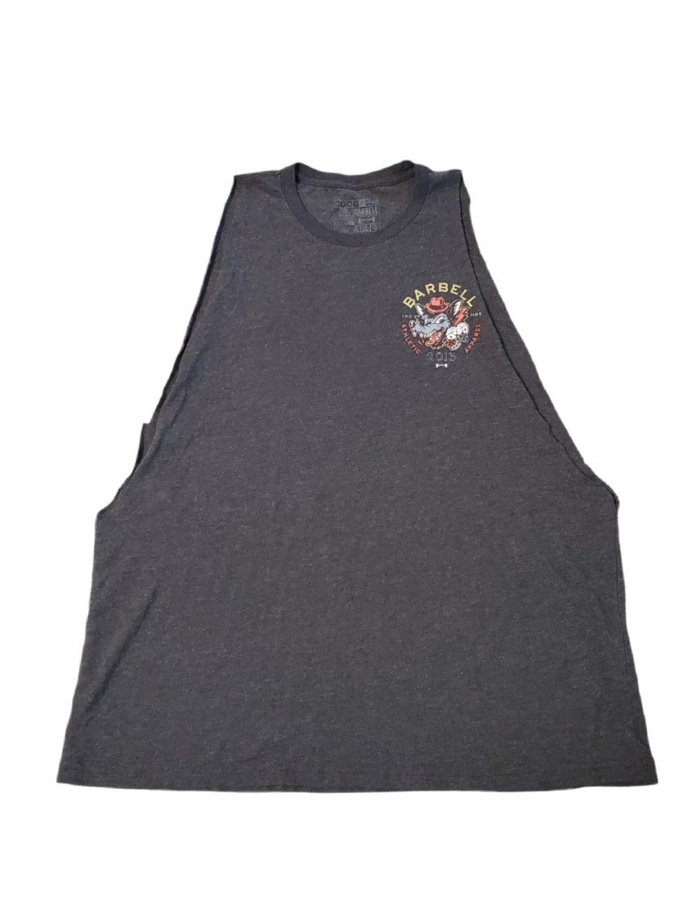 Barbell Athletics Men's Gray Las Vegas Athletic Custom Cut Muscle‎ Shirt XL